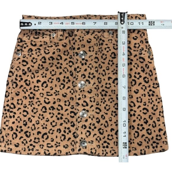 NEW Girls Cat And Jack Leopard Print Corduroy Tan & Black Mini Skirt Size 6/6X - Picture 3 of 8